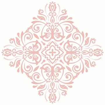 Damask Vector Background With Arabesques in Oriental Style Stock Illustration