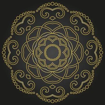 Damask Vector Background With Arabesques in Oriental Style Stock Illustration