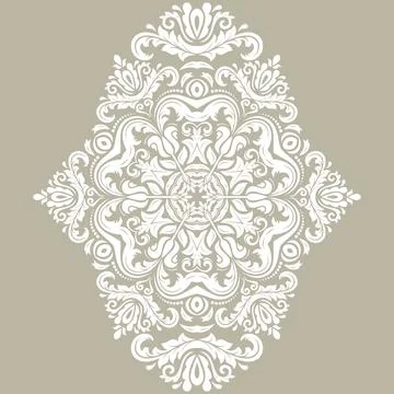 Damask Vector Background With Arabesques in Oriental Style Stock Illustration