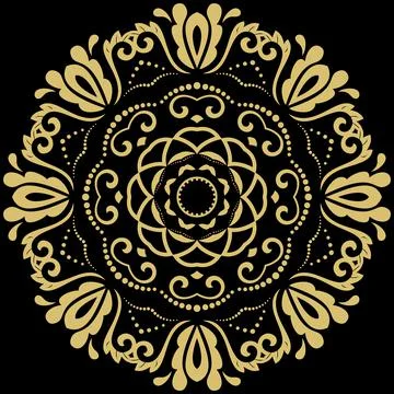 Damask Vector Background With Arabesques in Oriental Style Stock Illustration