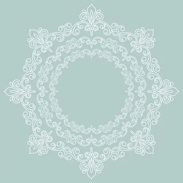 Damask Vector Background With Arabesques in Oriental Style Illustrazione stock