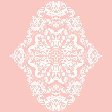 Damask Vector Background With Arabesques in Oriental Style Stock Illustration
