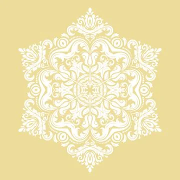Damask Vector Background With Arabesques in Oriental Style Stock Illustration