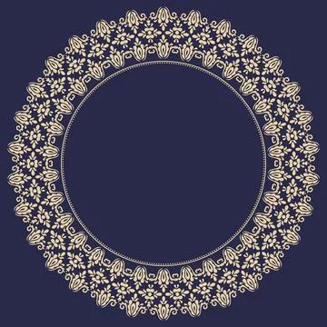Damask Vector Background With Arabesques in Oriental Style Stock Illustration