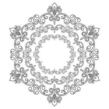 Damask Vector Background With Arabesques in Oriental Style Stock Illustration