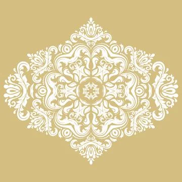 Damask Vector Background With Arabesques in Oriental Style Stockillustratie