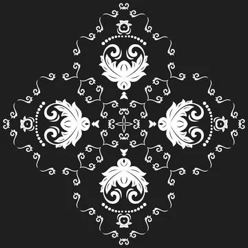 Damask Vector Background With Arabesques in Oriental Style Stockillustratie
