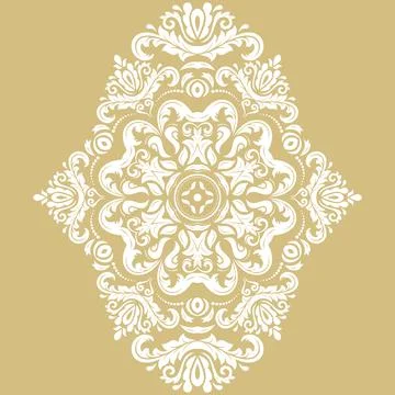 Damask Vector Background With Arabesques in Oriental Style Stock Illustration