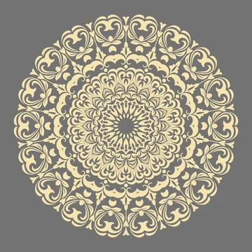 Damask Vector Background With Arabesques in Oriental Style Stock Illustration