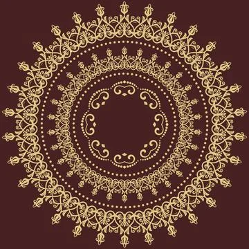 Damask Vector Background With Arabesques in Oriental Style Stockillustratie