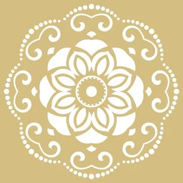Damask Vector Background With Arabesques in Oriental Style Stock Illustration