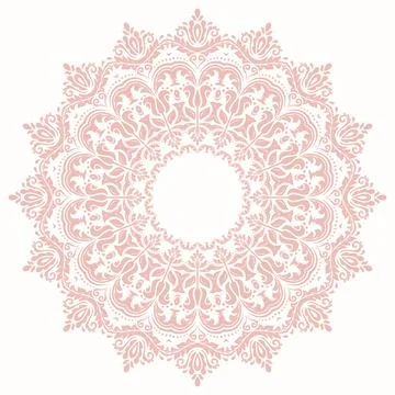 Damask Vector Background With Arabesques in Oriental Style Stock Illustration