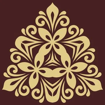 Damask Vector Background With Arabesques in Oriental Style Stock Illustration