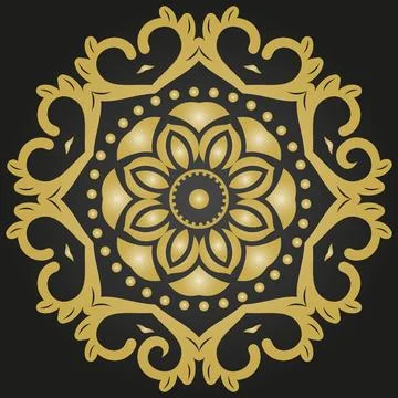 Damask Vector Background With Arabesques in Oriental Style Stock Illustration