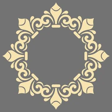 Damask Vector Background With Arabesques in Oriental Style Stock Illustration
