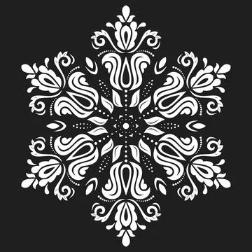 Damask Vector Background With Arabesques in Oriental Style Stock Illustration