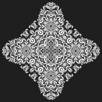 Damask Vector Background With Arabesques in Oriental Style Stockillustratie