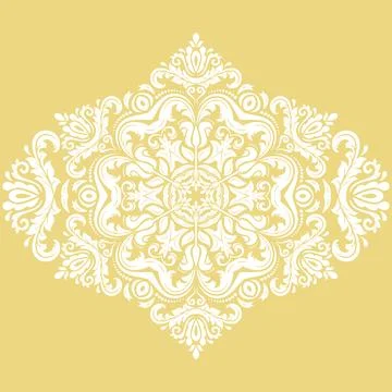 Damask Vector Background With Arabesques in Oriental Style Stock Illustration