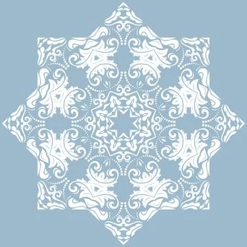 Damask Vector Background With Arabesques in Oriental Style Stock Illustration