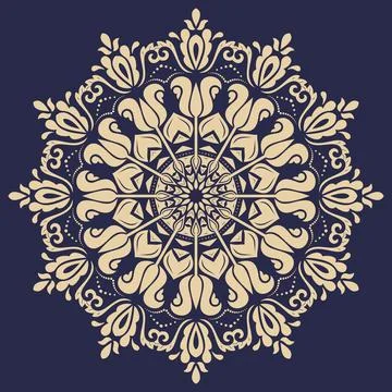 Damask Vector Background With Arabesques in Oriental Style Stock Illustration