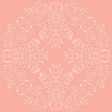 Damask Vector Background With Arabesques in Oriental Style Stock Illustration