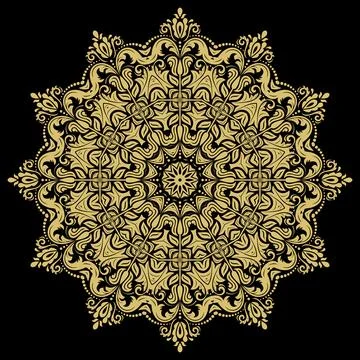 Damask Vector Background With Arabesques in Oriental Style Illustrazione stock