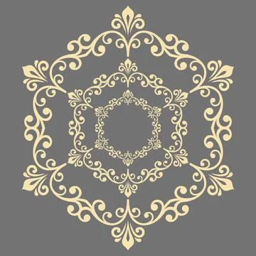 Damask Vector Background With Arabesques in Oriental Style Stockillustratie