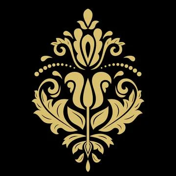 Damask Vector Background With Arabesques in Oriental Style Stock Illustration