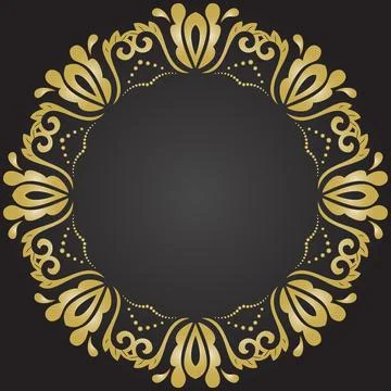 Damask Vector Background With Arabesques in Oriental Style 스톡 일러스트