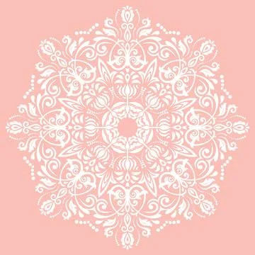 Damask Vector Background With Arabesques in Oriental Style イラスト素材