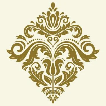 Damask Vector Background With Arabesques in Oriental Style 스톡 일러스트