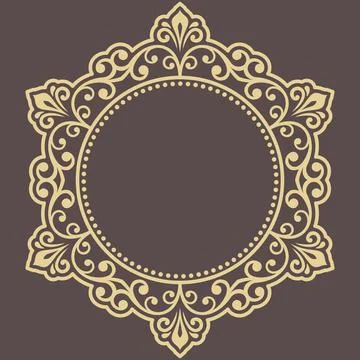 Damask Vector Background With Arabesques in Oriental Style Stock Illustration
