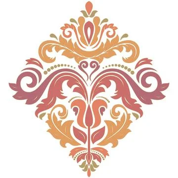 Damask Vector Background With Arabesques in Oriental Style Stock Illustration