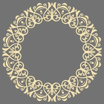 Damask Vector Background With Arabesques in Oriental Style 스톡 일러스트