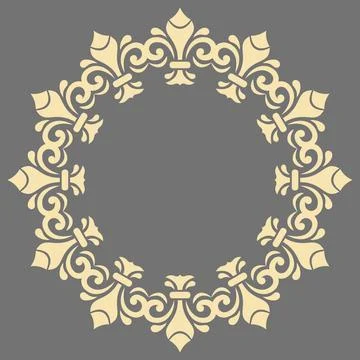 Damask Vector Background With Arabesques in Oriental Style Stock Illustration