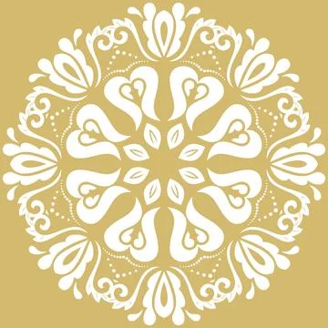 Damask Vector Background With Arabesques in Oriental Style Stock Illustration
