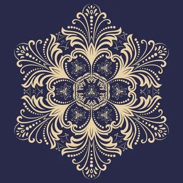 Damask Vector Background With Arabesques in Oriental Style Illustrazione stock