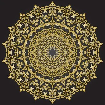 Damask Vector Background With Arabesques in Oriental Style Illustrazione stock