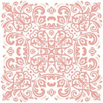Damask Vector Background With Arabesques in Oriental Style イラスト素材