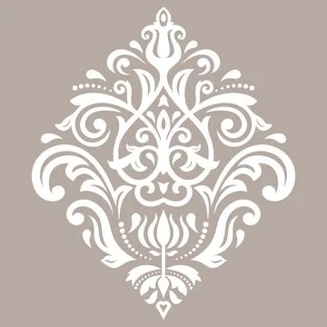 Damask Vector Background With Arabesques in Oriental Style 스톡 일러스트