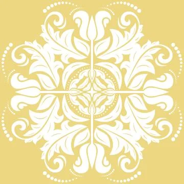 Damask Vector Background With Arabesques in Oriental Style 스톡 일러스트