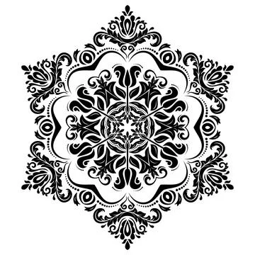 Damask Vector Background With Arabesques in Oriental Style Stock Illustration