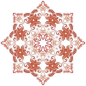 Damask Vector Background With Arabesques in Oriental Style 스톡 일러스트