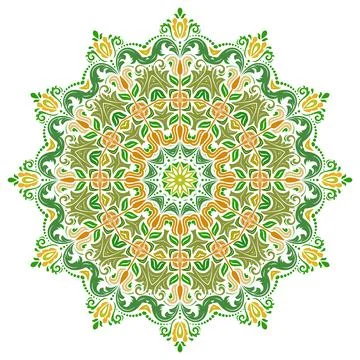 Damask Vector Background With Arabesques in Oriental Style 스톡 일러스트