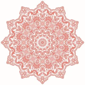 Damask Vector Background With Arabesques in Oriental Style 스톡 일러스트