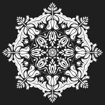 Damask Vector Background With Arabesques in Oriental Style 스톡 일러스트