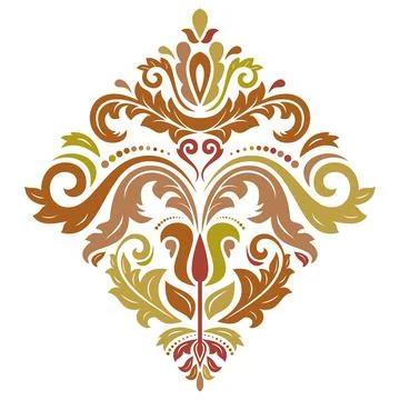 Damask Vector Background With Arabesques in Oriental Style 스톡 일러스트