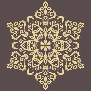 Damask Vector Background With Arabesques in Oriental Style Illustrazione stock