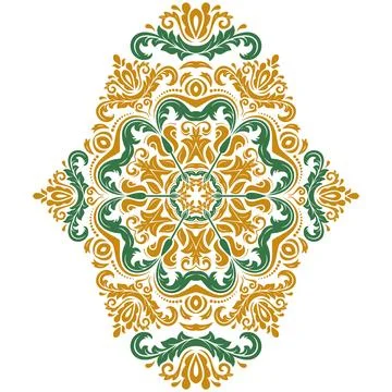 Damask Vector Background With Arabesques in Oriental Style 스톡 일러스트