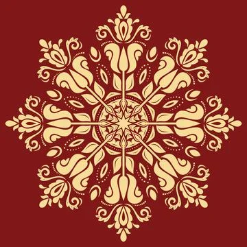 Damask Vector Background With Arabesques in Oriental Style Stock Illustration